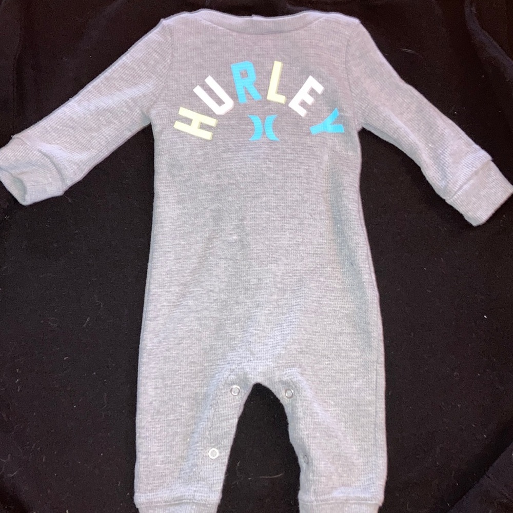 5/$20 Hurley baby one piece with hoodie